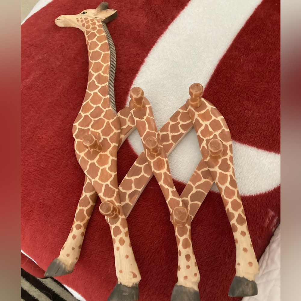 Wooden Giraffe kids Coat Hanger